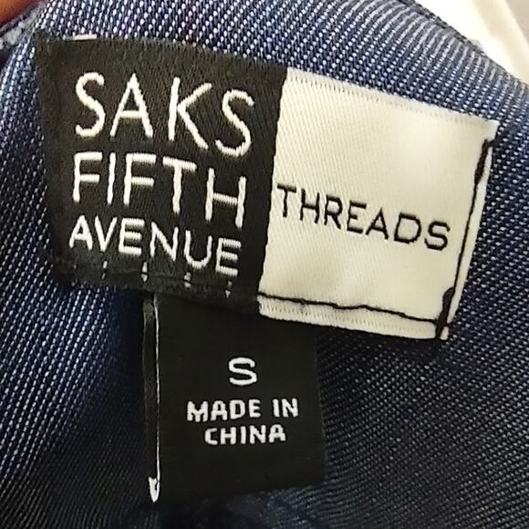 Saks Fifth Avenue Threads Maxi Denim Blue Slip Lyocell Dress Size Small - Picture 4 of 16